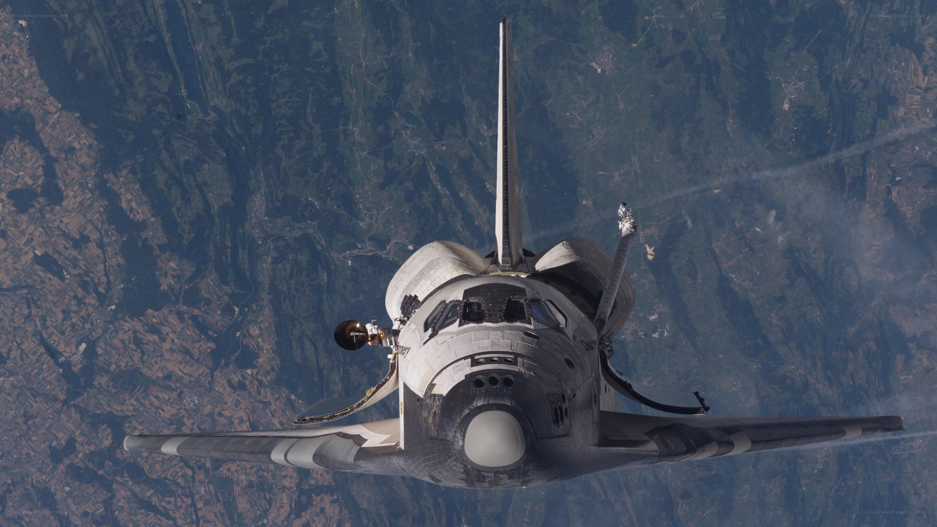 Space shuttle in orbit