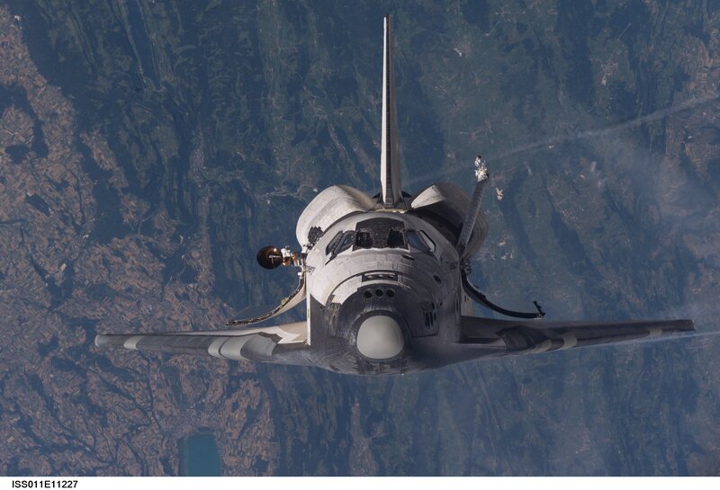 Space shuttle in orbit
