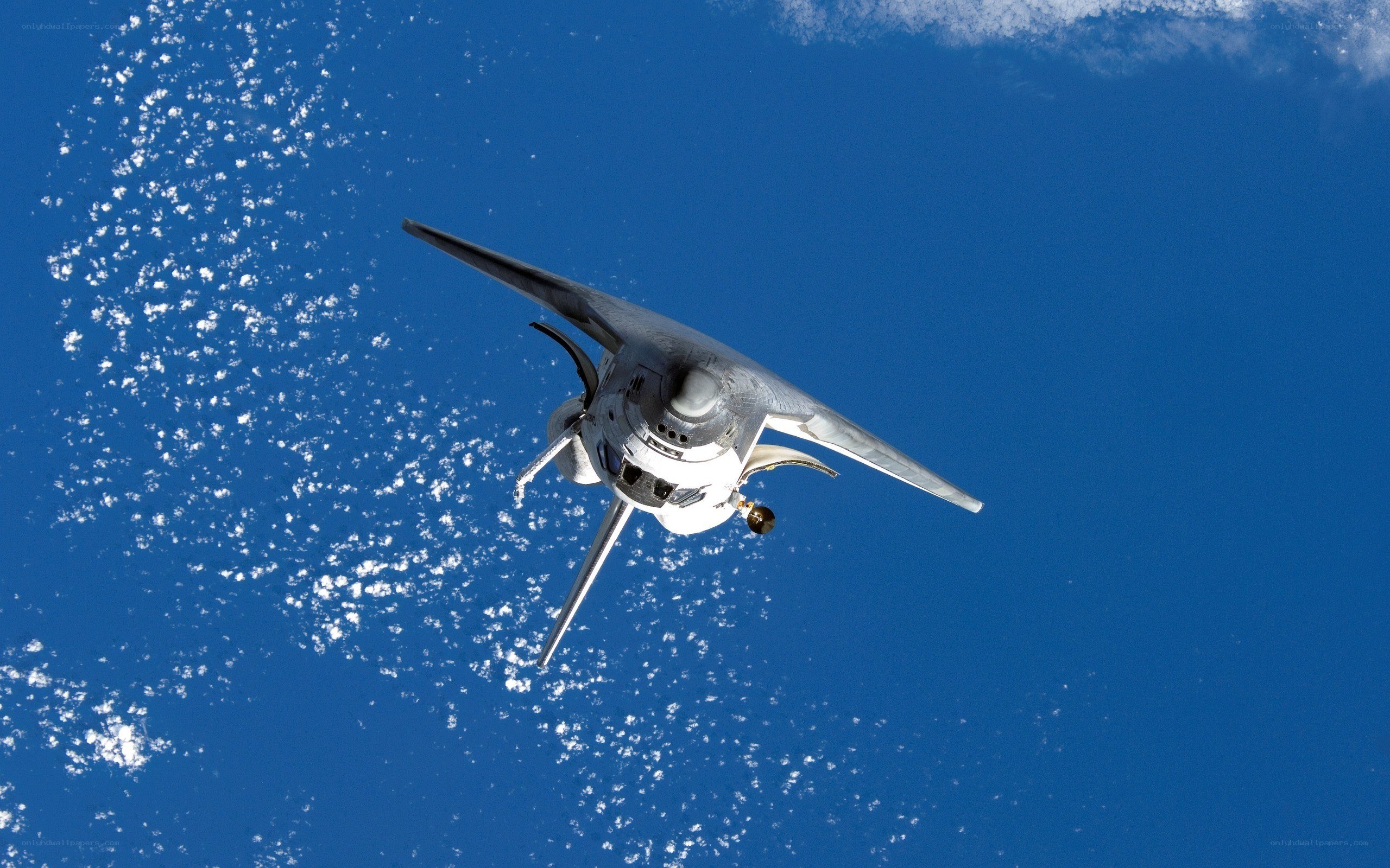Space shuttle in orbit