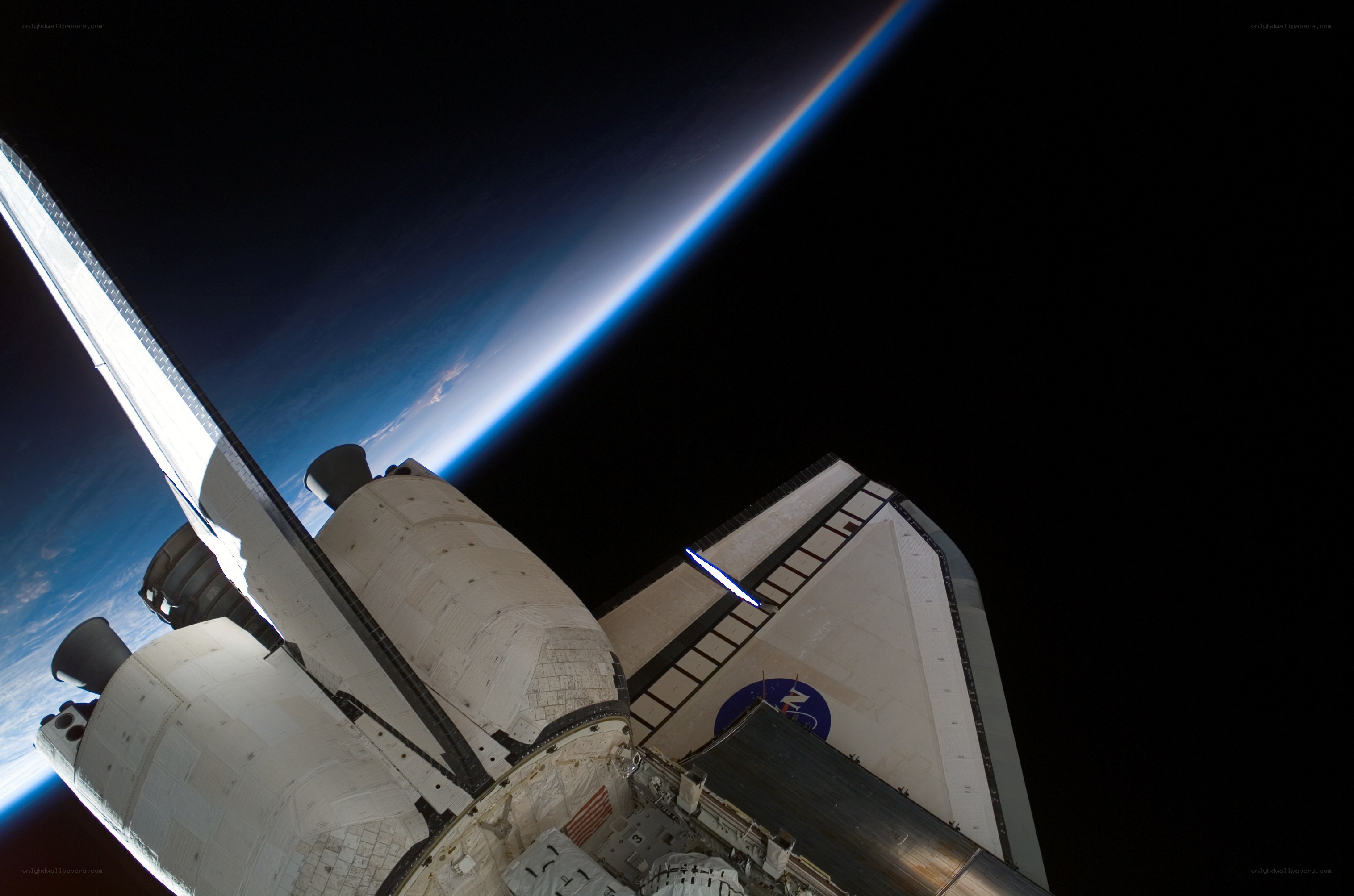 Space shuttle in orbit