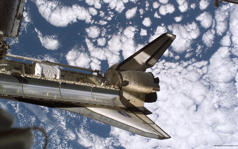 Space shuttle in orbit