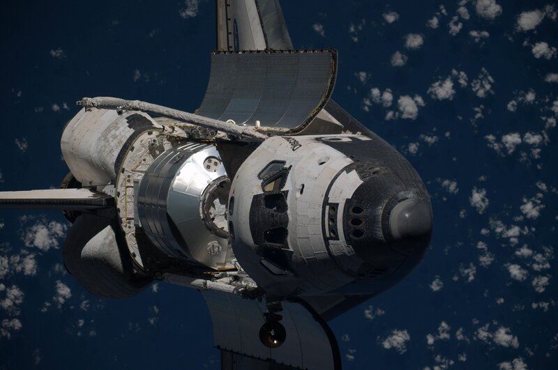 Space shuttle in orbit