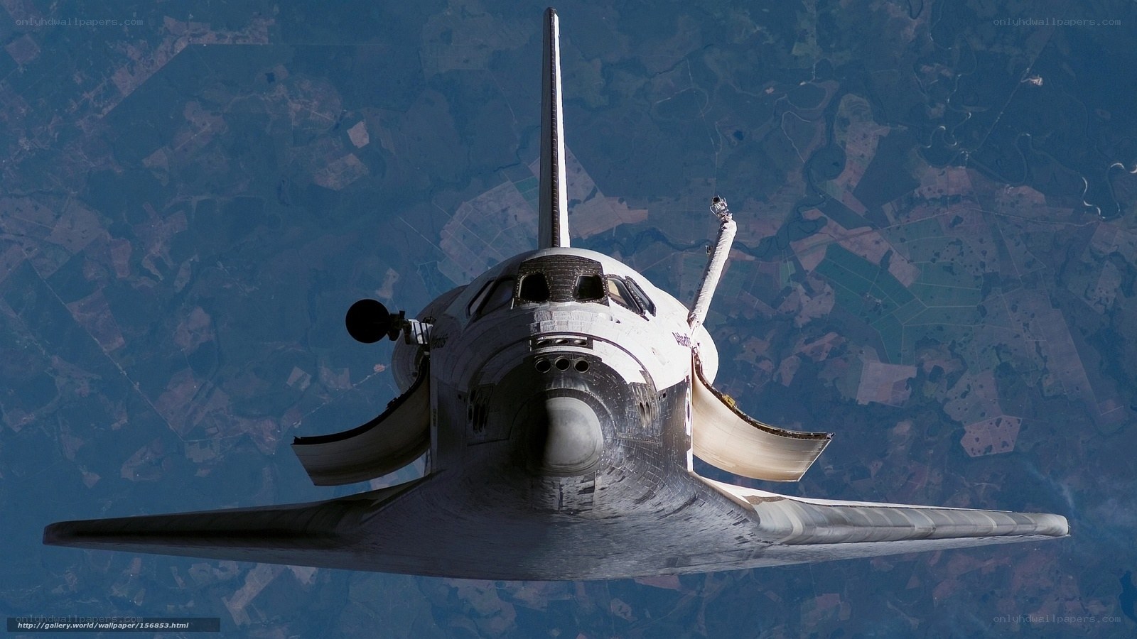 Space shuttle in orbit