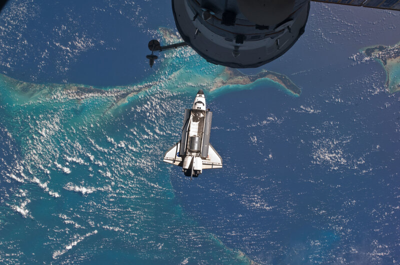 Space shuttle in orbit