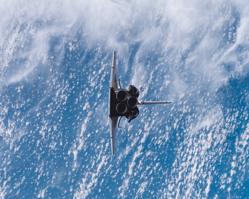 Space shuttle in orbit