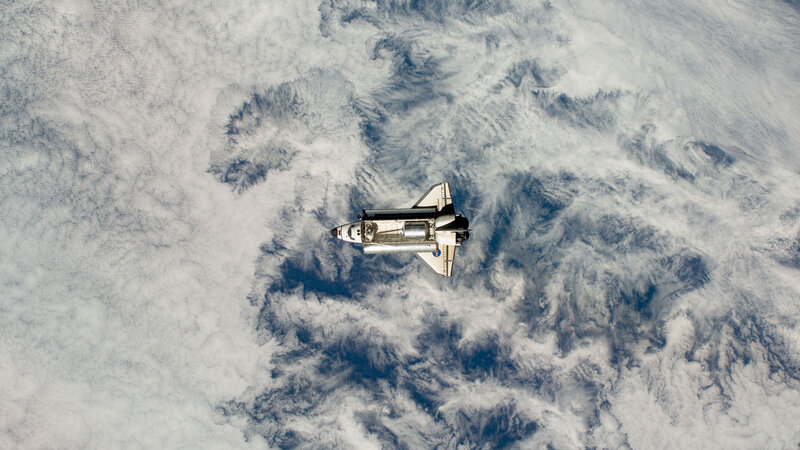 Space shuttle in orbit