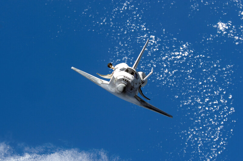 Space shuttle in orbit