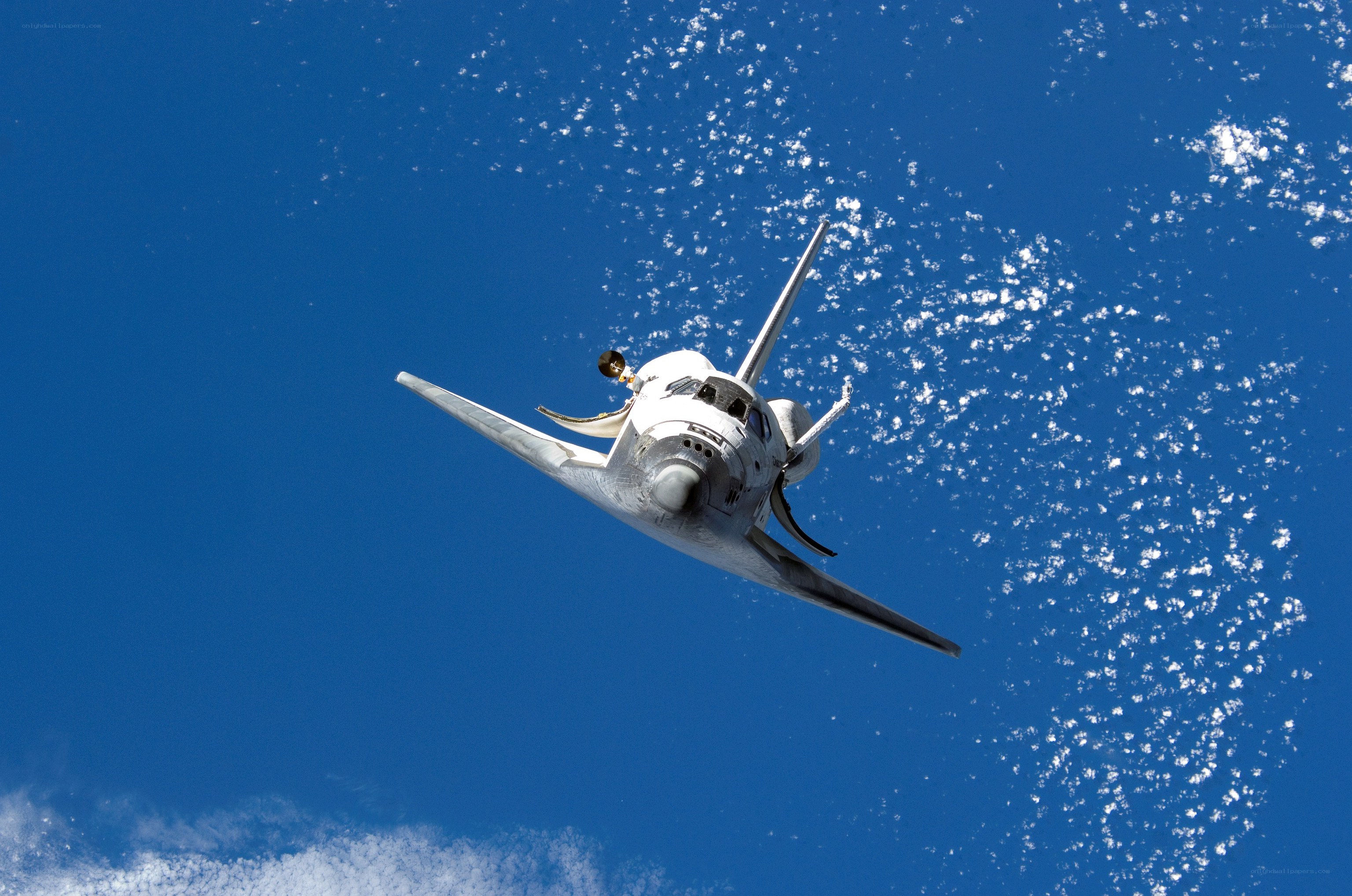Space shuttle in orbit