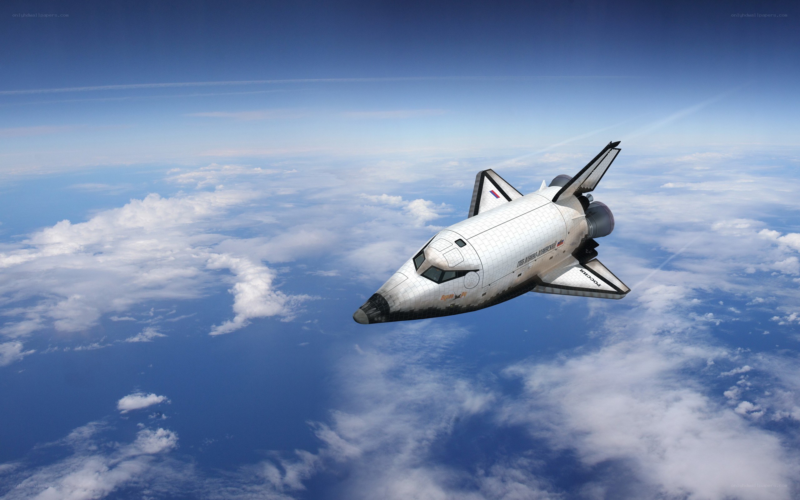 Space shuttle in orbit