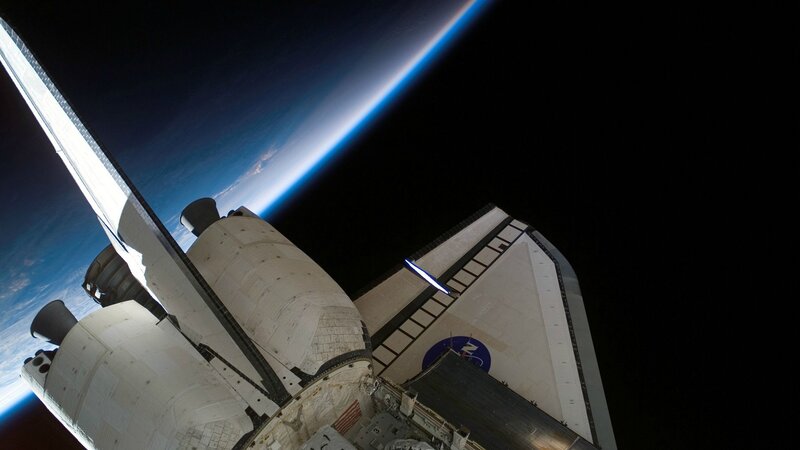Space shuttle in orbit