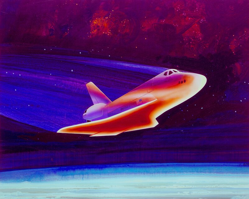 Space shuttle in orbit