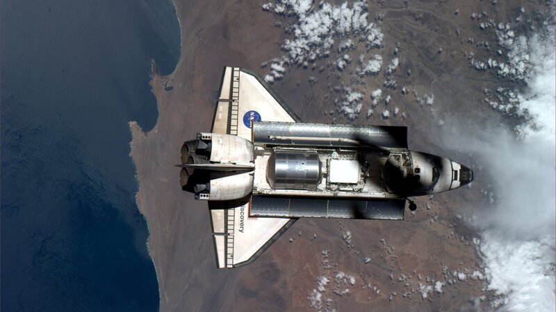 Space shuttle in orbit