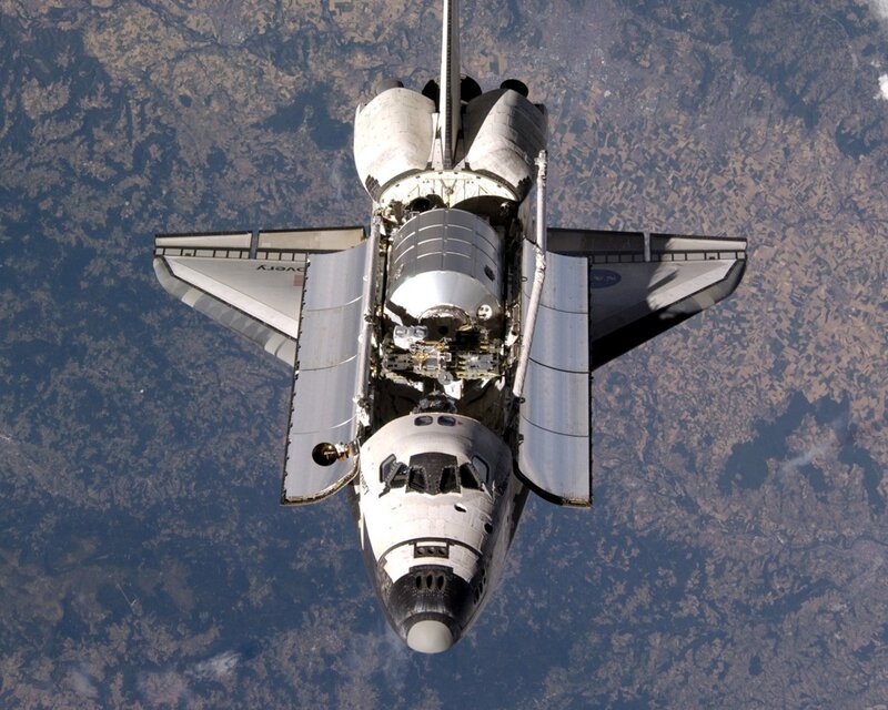 Space shuttle in orbit
