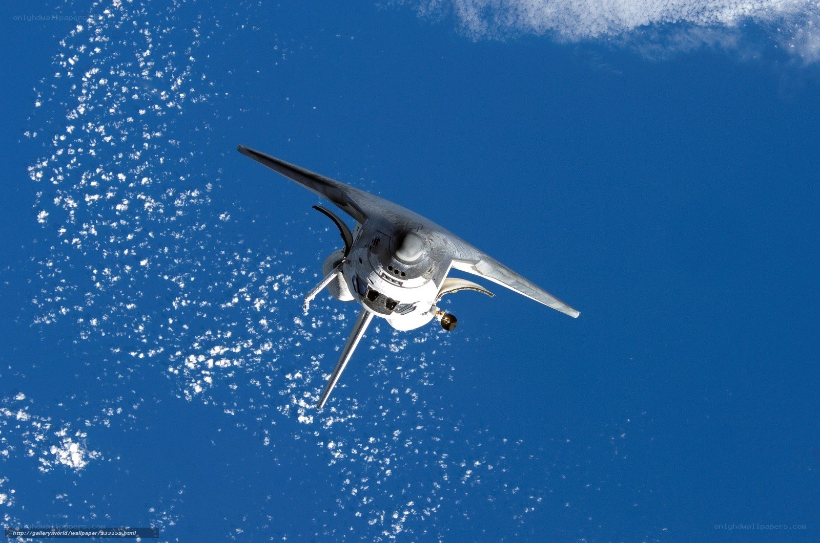 Space shuttle in orbit