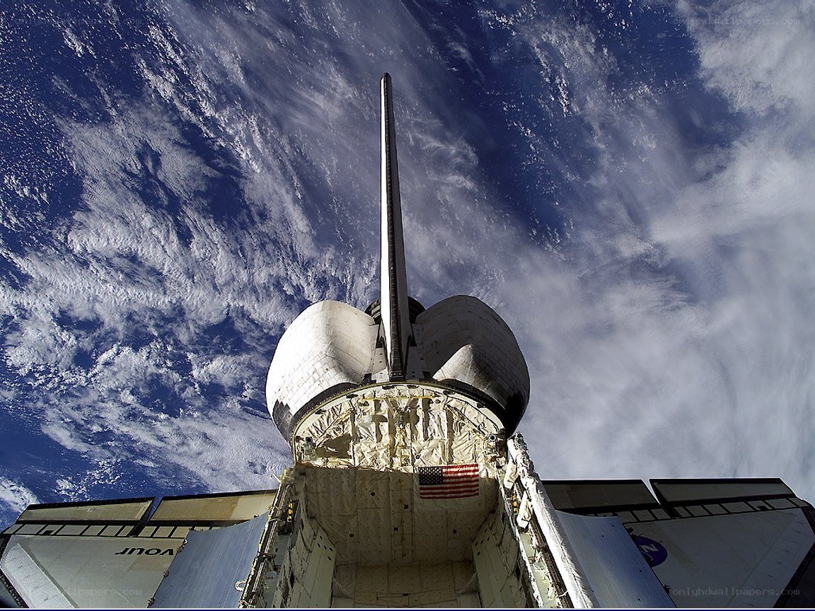 Space shuttle in orbit