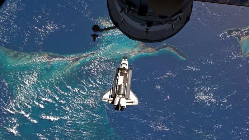 Space shuttle in orbit