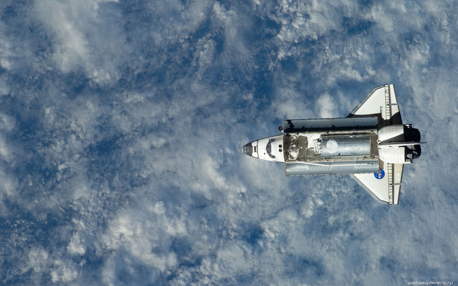 Space shuttle in orbit