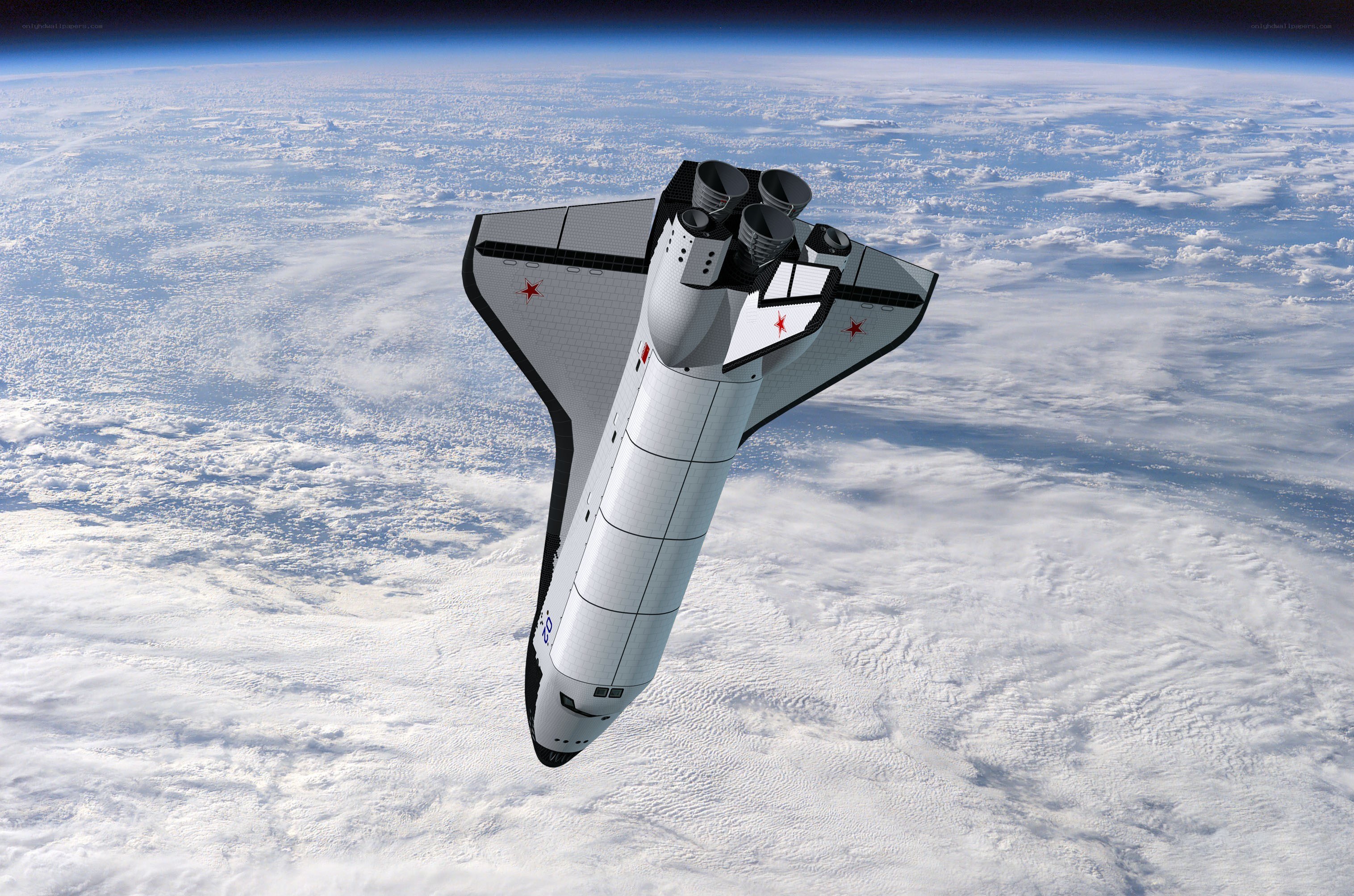 space shuttle in orbit