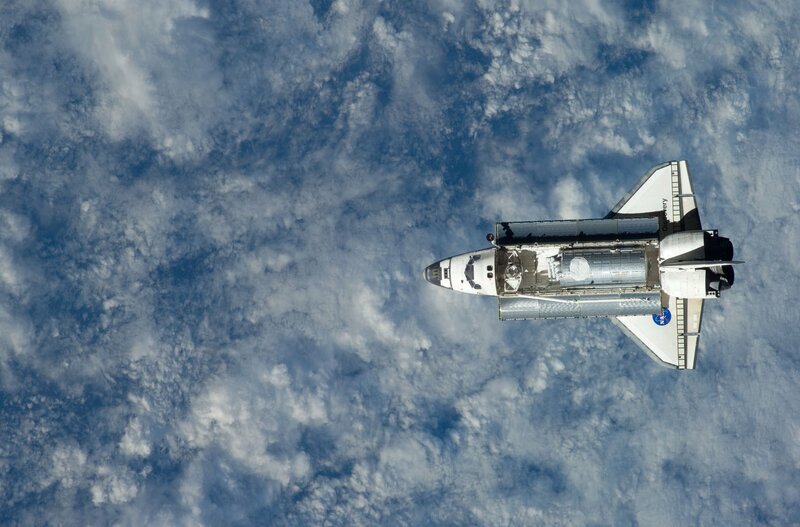 Space shuttle in orbit