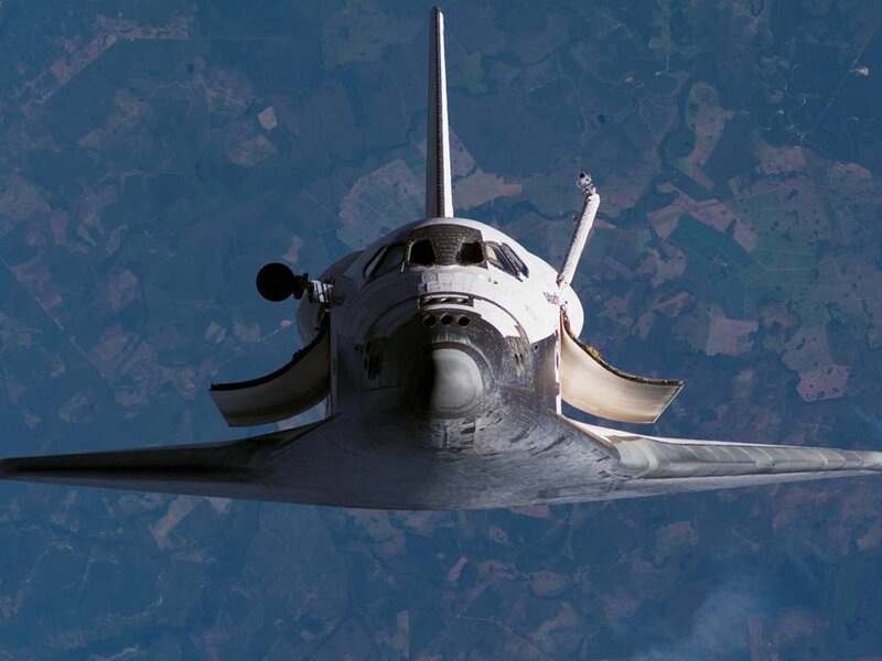 Space shuttle in orbit