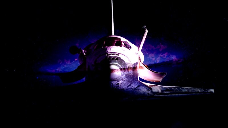 Space Shuttle in Orbit — Black