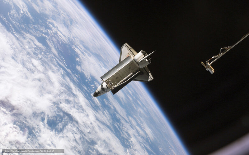 Space Shuttle in Orbit — Blue, Dramatic, Photograph, Earth