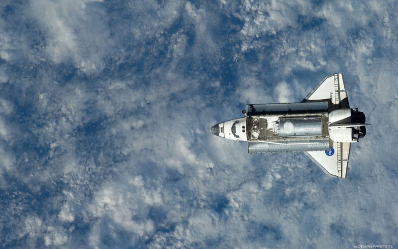 Space Shuttle in Orbit — Blue, Gray