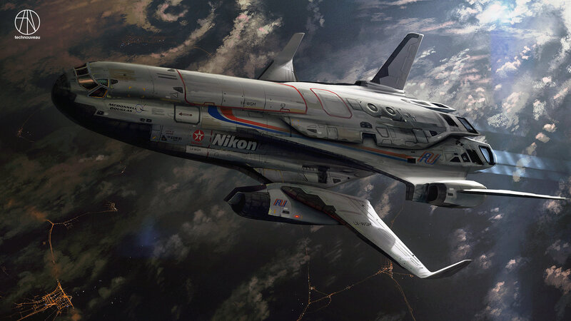 Space Shuttle in Orbit — Gray