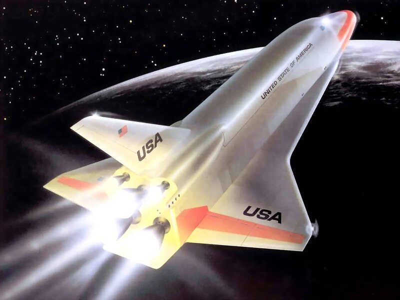 Space Shuttle in Orbit — White, Dramatic, Night, Digital Art