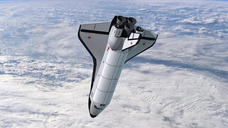 Space Shuttle in Orbit — White, Serene, 3d Render