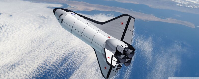 Space Shuttle in Orbit — White, Serene