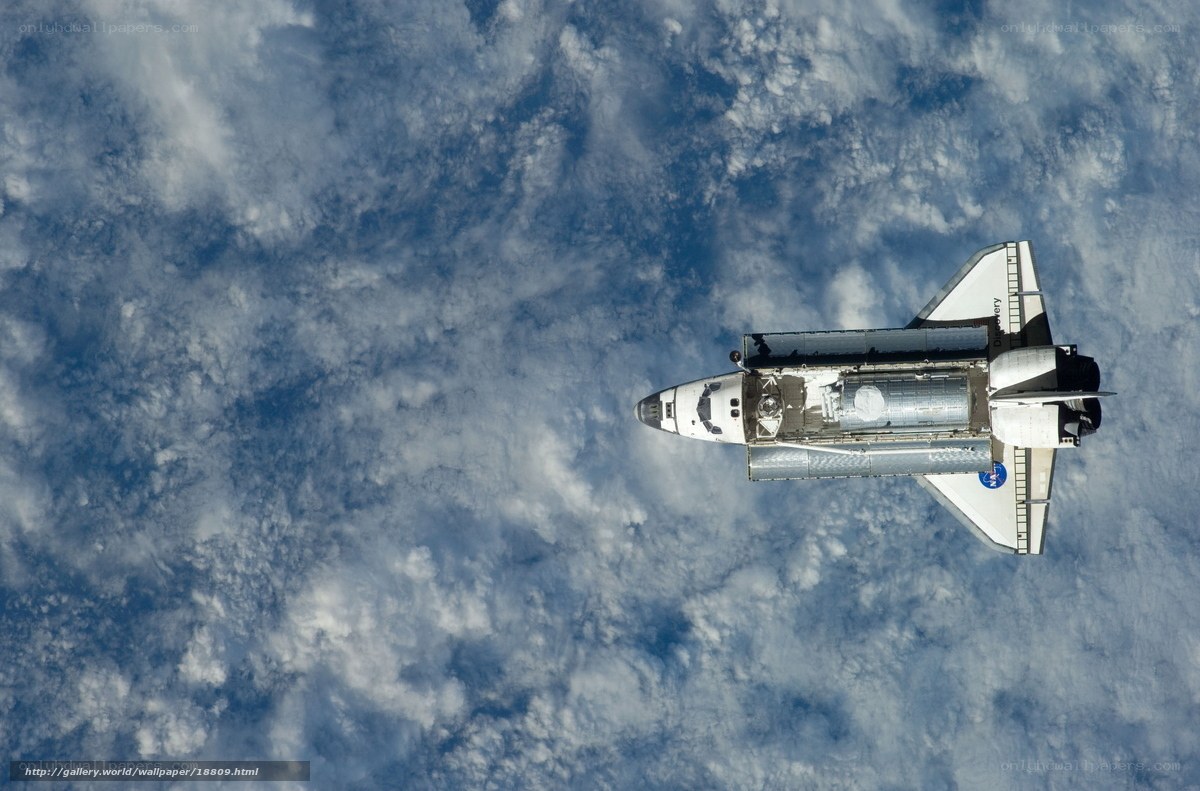 Space shuttle in orbit