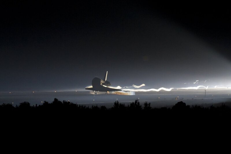 Space Shuttle Landing — Black, Dramatic