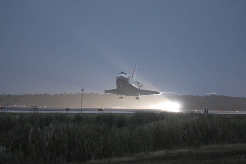 Space Shuttle Landing — Gray, Dramatic