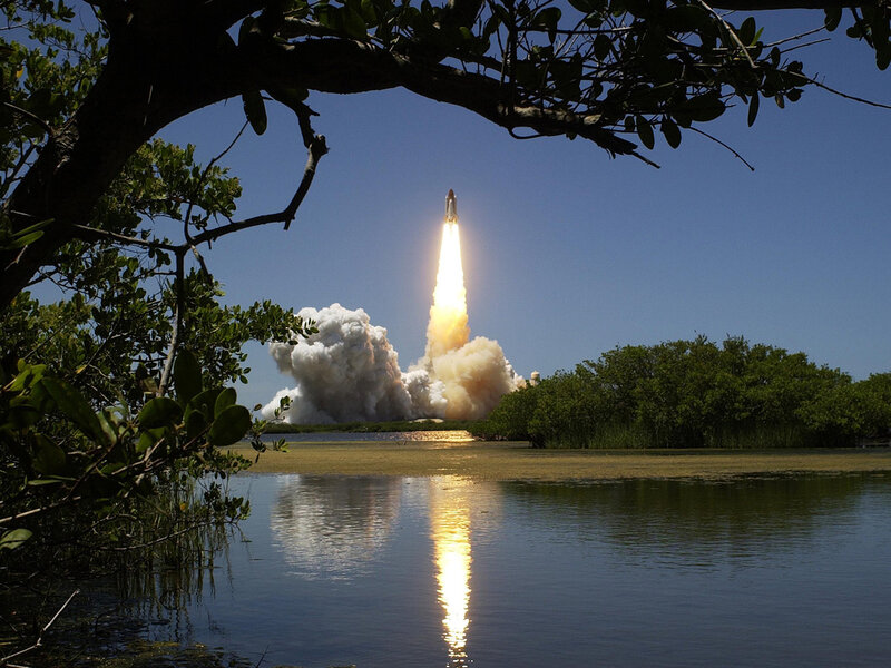 Space shuttle launch at Kennedy Space Center
