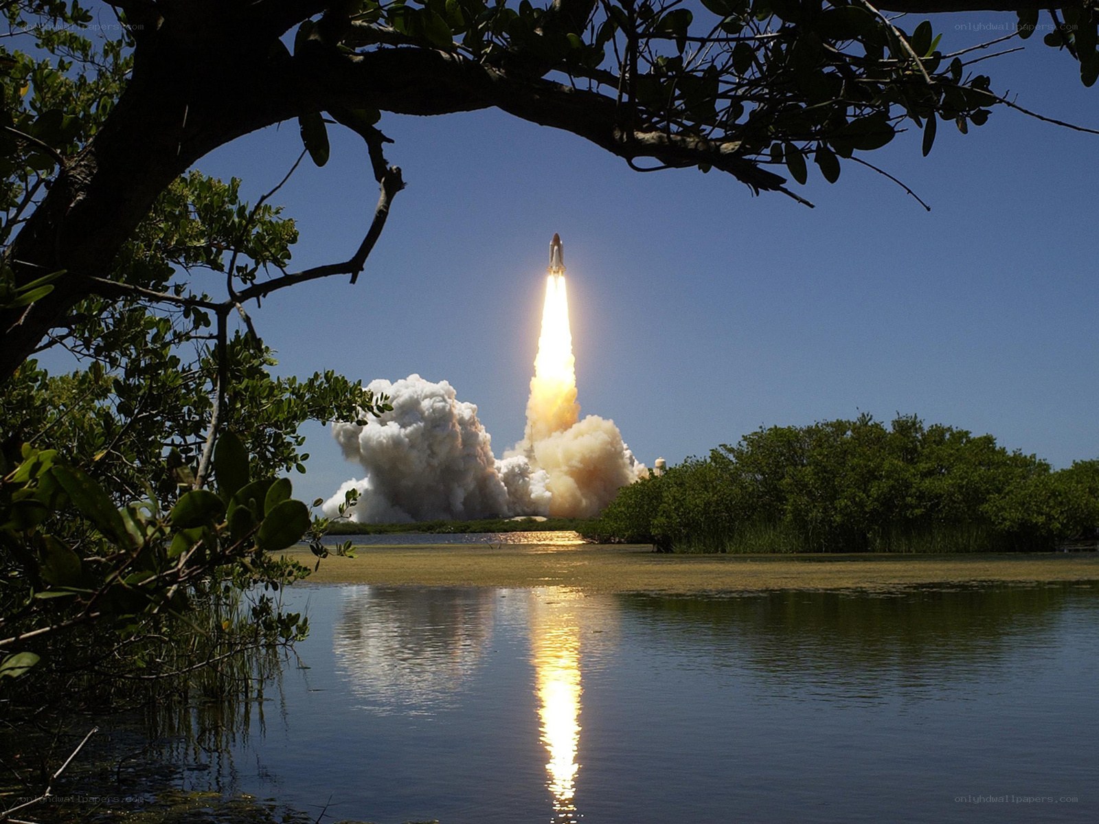 Space shuttle launch at Kennedy Space Center
