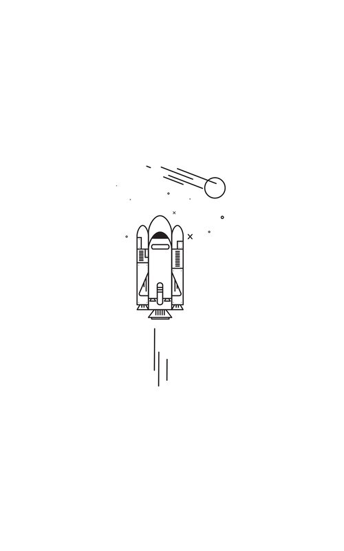 Space Shuttle Launch — Black, Calm, Night