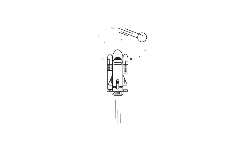 Space Shuttle Launch — Black, Calm
