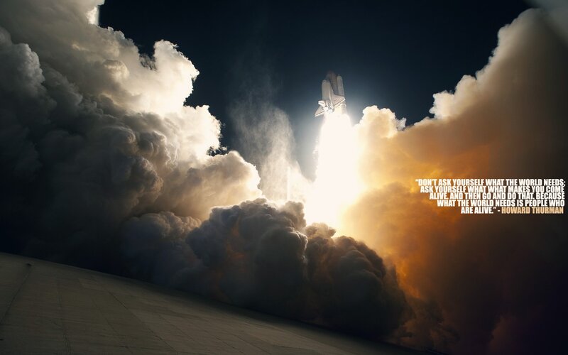 Space Shuttle Launch — Black, Dramatic, Night, Photograph, Rocket, Clouds, Flame