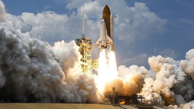 Space Shuttle Launch — Blue, Afternoon