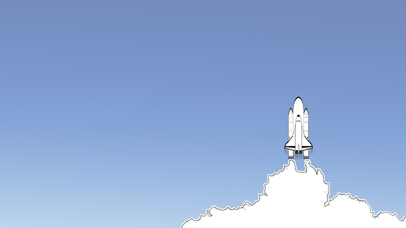 Space Shuttle Launch — Blue, Calm