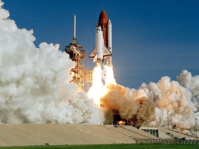 Space Shuttle Launch — Blue, Dramatic, Afternoon, Photograph