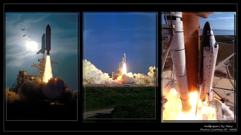 Space Shuttle Launch — Blue, Dramatic, Morning, Photograph, Rocket, Flame