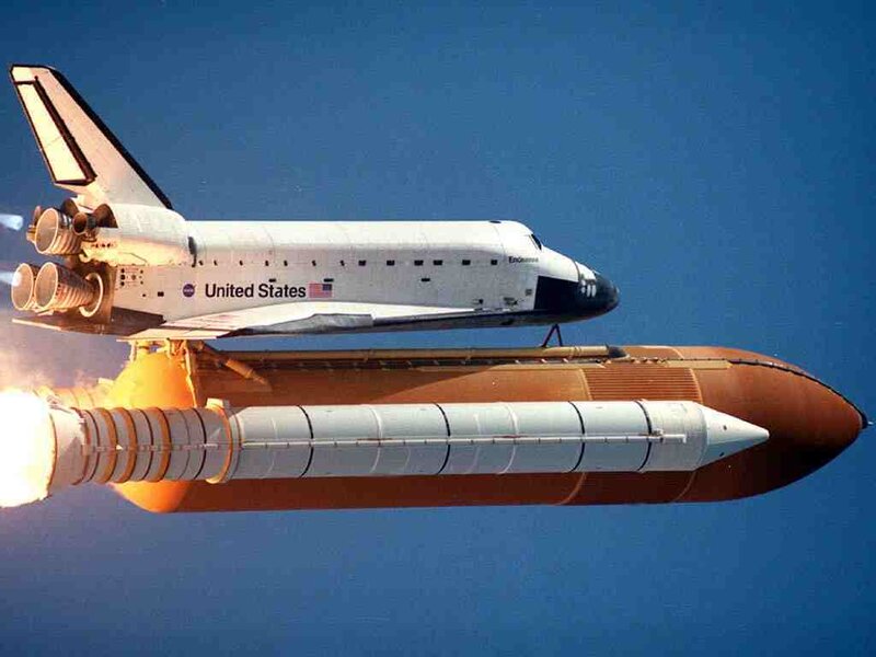 Space Shuttle Launch — Blue, Dramatic, Photograph, Rocket, Flame