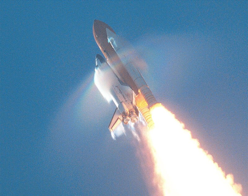 Space Shuttle Launch — Blue, Dramatic, Photograph