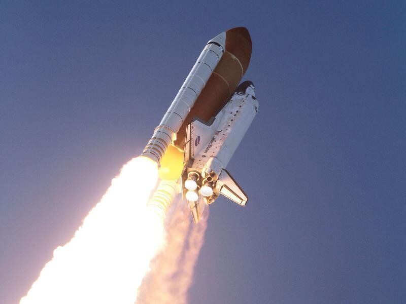 Space Shuttle Launch — Blue, Dramatic, Sunset, Photograph