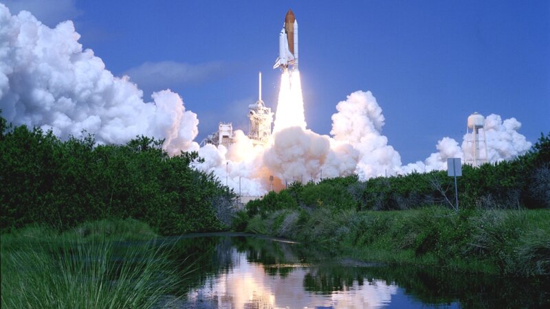 Space Shuttle Launch — Blue, Dramatic