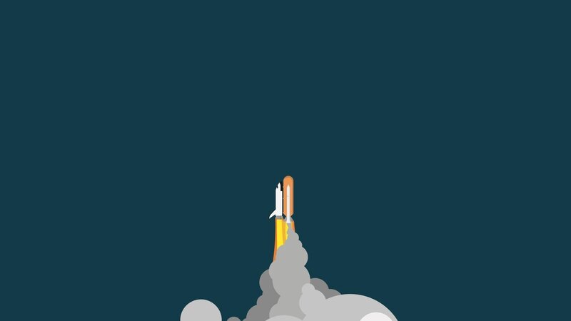 Space Shuttle Launch — Dark Blue, Dramatic