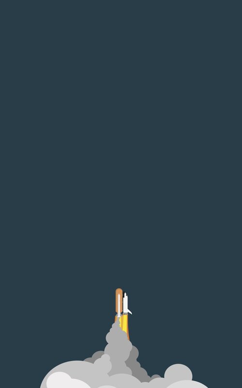 Space Shuttle Launch — Dark Blue