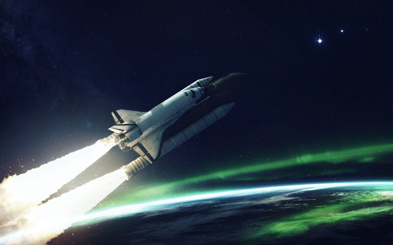Space Shuttle Launch — Green